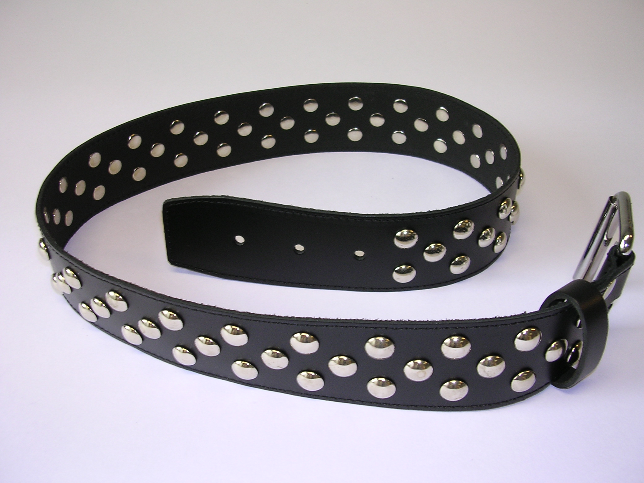 Ceinture Cuir Noir Avec Rivets