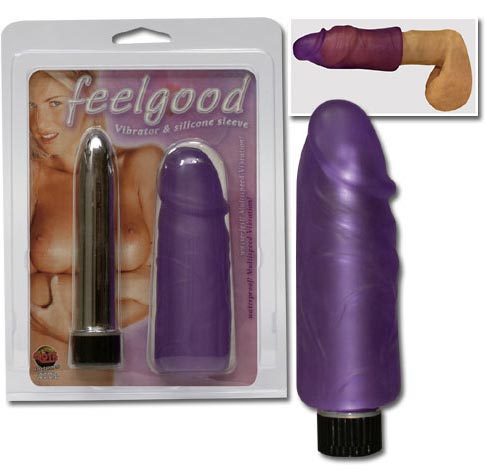 Vibromasseur Argent� et Gaine en Silicone