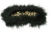 Cache Yeux Leopard Plumes