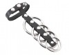 Cockring Gaine Cuir Anneaux Metal Amovibles