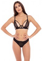 Ensemble Sexy Dos Croisé Tulle Noir