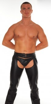 Chaps En Cuir Avec Lacage