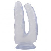 Gode Ventouse Double Transparent 18cm ø3,5