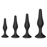 Coffret de Plugs Anaux Noirs Glamy 10-15cm ø2-3,5