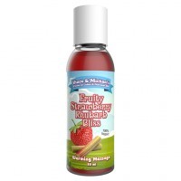 Huile de Massage Chauffante et Comestible Goût Fraise-Rhubarbe 50mL