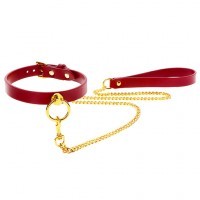 Collier et Laisse Or et Rouge Taboom