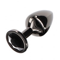 Plug Anal Bijou Taille L Noir 9cm ø4