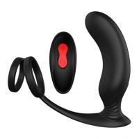 Stimulateur Prostate Sans-fil avec Cockring Noir 13cm ø3,5