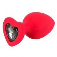 Plug Large Silicone Rouge Diamant Noir ø4