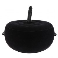 Pouf Gonflable avec Vibromasseur Réaliste Noir Télécommandé