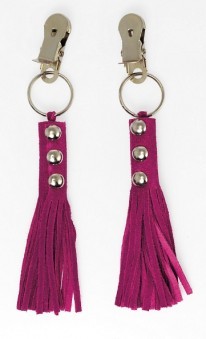 Pinces a Seins Cuir Rose