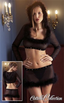 Tenue Coquine Plumes et Capuche