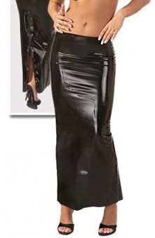 Jupe Longue en Latex Noir