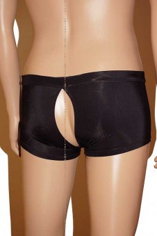 Boxer Noir Effet Mouill� Ouvert