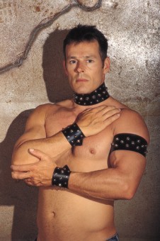 Collier Cuir Epais avec Rivets