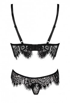 Soutien-Gorge et String Dentelle Sensuels Noir