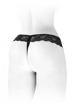 String Dentelle Ouvert Alicia Noir TU