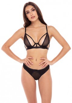 Ensemble Sexy Dos Crois Tulle Noir