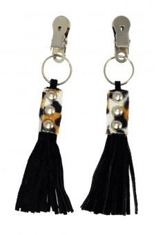 Pinces a Seins Cuir Leopard