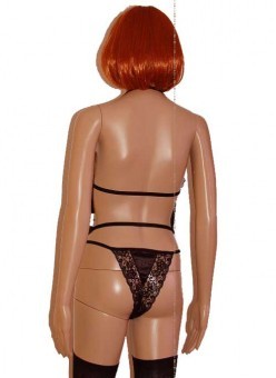 Bustier String Ouvert Porte Jarretelles Bas