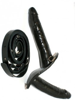 Gode Ceinture Double Noir 16cm �3