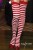Bas Rayures Bicolore Rouge