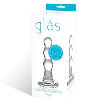 Plug Anal Triple Play Verre 8cm 2,5