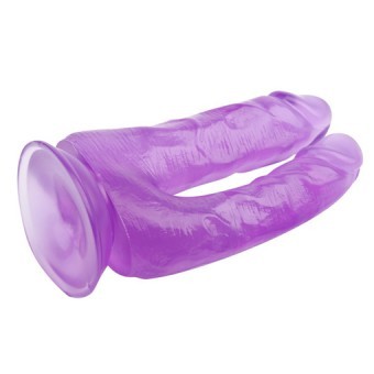 Gode Ventouse Double Violet 18cm 3,5