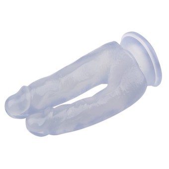 Gode Ventouse Double Transparent 18cm 3,5