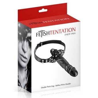 Billon Double Gode Noir Fetish Tentation 13cm 3