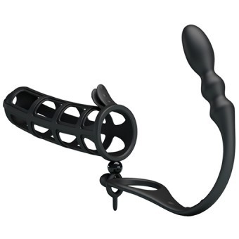 Gaine Pnis avec Plug Prostate 11cm 3,5