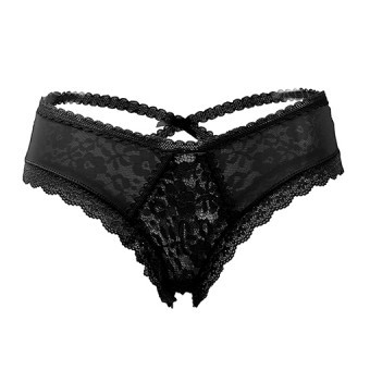 Tanga Noir Dentelle Fine Paris Hollywood TU