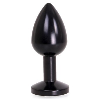 Buttplug Aluminium Noir Avec Pierre Blanche 6cm 3