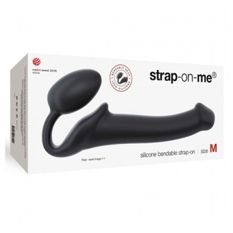 Gode Ceinture Strap-on Semi-Raliste Noir Medium 16cm 3.5