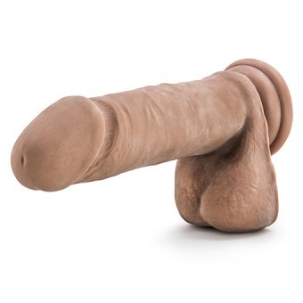 Gode Ventouse Testicules Marron Raliste 20cm 4,5