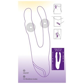 Double vibromasseur Swett Smile Violet 19cm 3,5