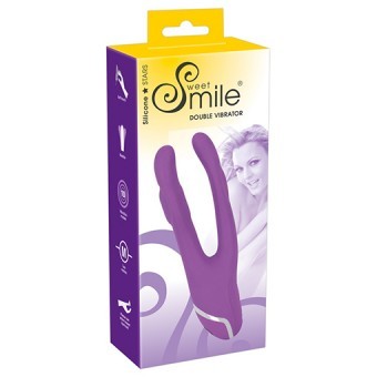 Double vibromasseur Swett Smile Violet 19cm 3,5