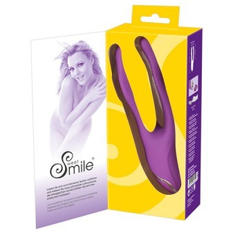 Double vibromasseur Swett Smile Violet 19cm 3,5