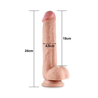 Gode Ventouse Raliste Peau Coulissante 24cm 4,5