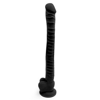 Gode Ventouse Raliste avec Testicules Kiotos Noir 40cm 3,5