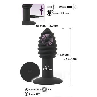 Vrille Anale Vibrante Silicone 10cm 4