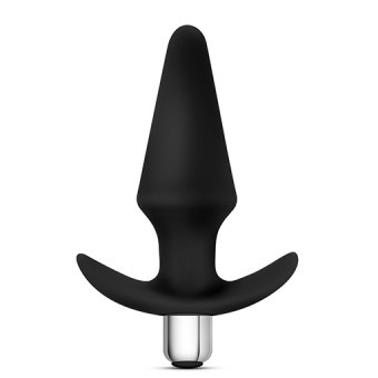 Plug Anal Vibrant Silicone Noir 13cm 3,5