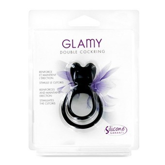 Cockring avec Stimulateur Clitoris Noir Glamy