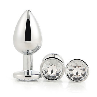 Set Plugs Anal Argent et Strass 2,5-4,5