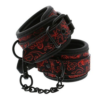 Menottes Brodes Motif Noir et Rouge