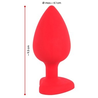 Plug Large Silicone Rouge Diamant Noir 4