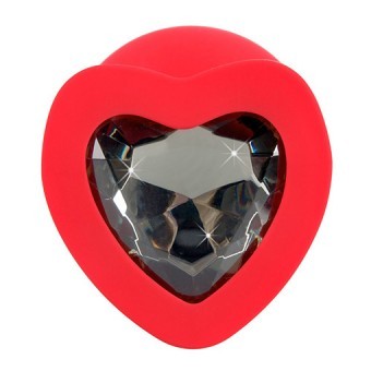 Plug Large Silicone Rouge Diamant Noir ø4