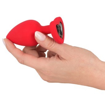 Plug Large Silicone Rouge Diamant Noir 4