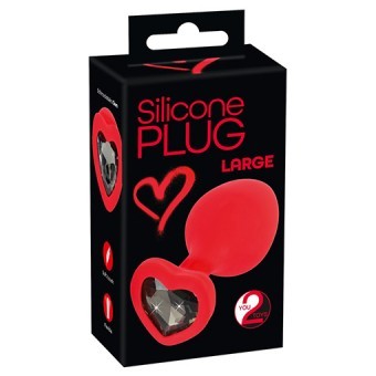 Plug Large Silicone Rouge Diamant Noir 4