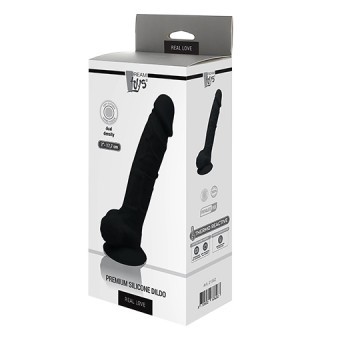 Gode Ventouse Raliste Real Love Noir 18cm 3,5